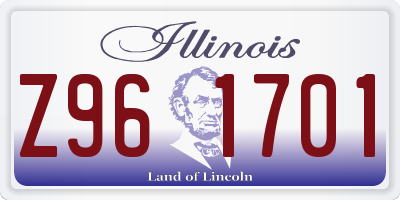 IL license plate Z961701