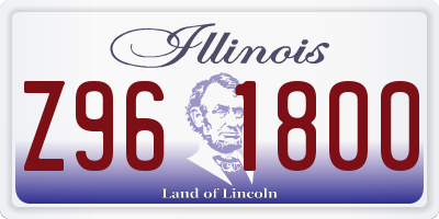 IL license plate Z961800