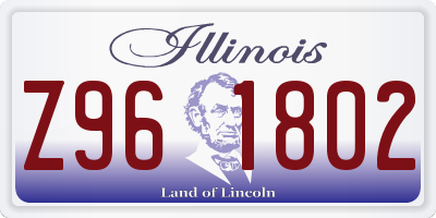 IL license plate Z961802