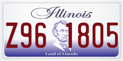 IL license plate Z961805