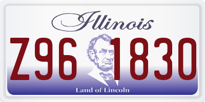 IL license plate Z961830
