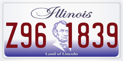 IL license plate Z961839
