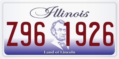 IL license plate Z961926