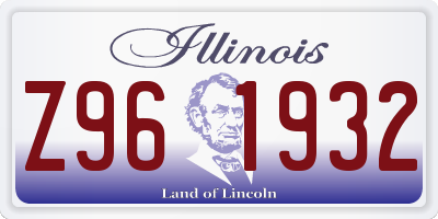 IL license plate Z961932