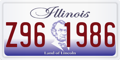 IL license plate Z961986