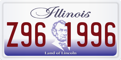 IL license plate Z961996