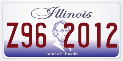 IL license plate Z962012