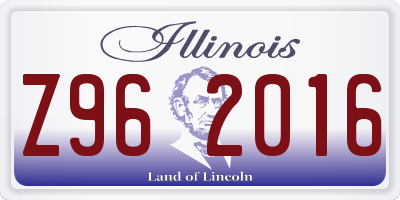 IL license plate Z962016