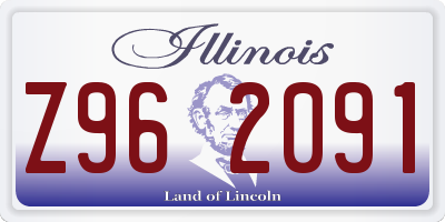 IL license plate Z962091