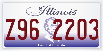 IL license plate Z962203