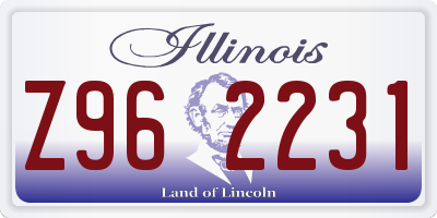 IL license plate Z962231