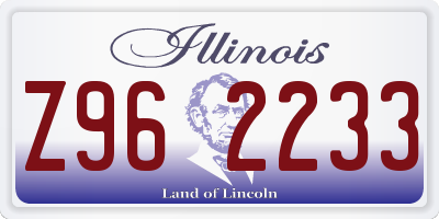 IL license plate Z962233