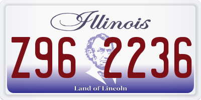 IL license plate Z962236