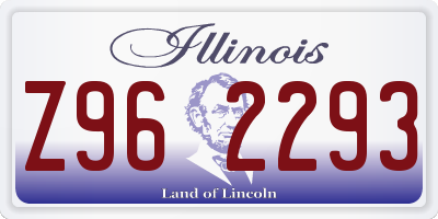 IL license plate Z962293