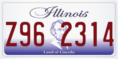 IL license plate Z962314