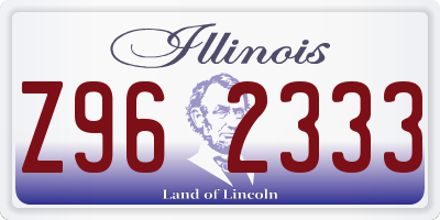 IL license plate Z962333