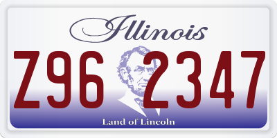 IL license plate Z962347