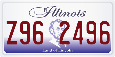 IL license plate Z962496