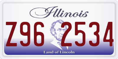 IL license plate Z962534