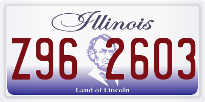 IL license plate Z962603