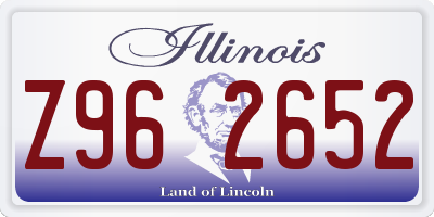 IL license plate Z962652