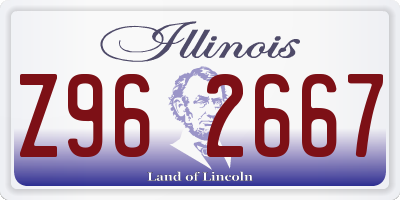 IL license plate Z962667