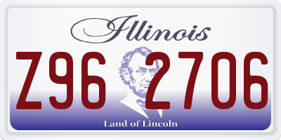 IL license plate Z962706