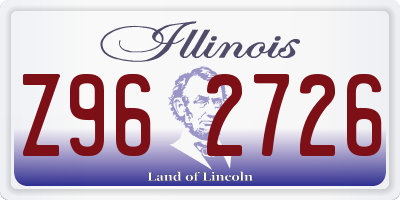 IL license plate Z962726