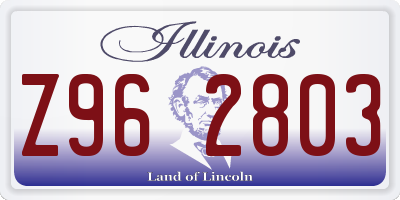 IL license plate Z962803