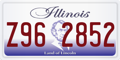 IL license plate Z962852