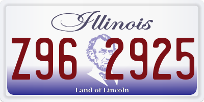 IL license plate Z962925