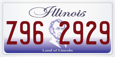 IL license plate Z962929