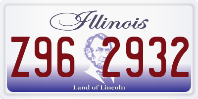IL license plate Z962932
