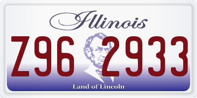 IL license plate Z962933