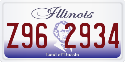 IL license plate Z962934