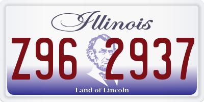 IL license plate Z962937