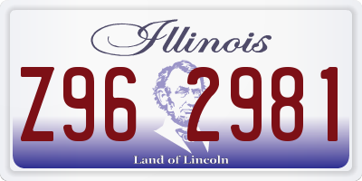 IL license plate Z962981