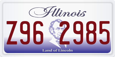 IL license plate Z962985