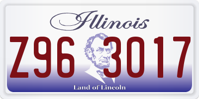 IL license plate Z963017