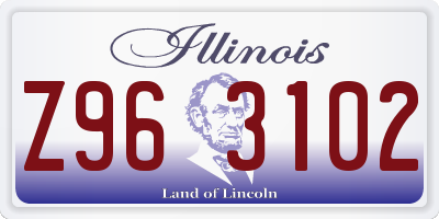 IL license plate Z963102