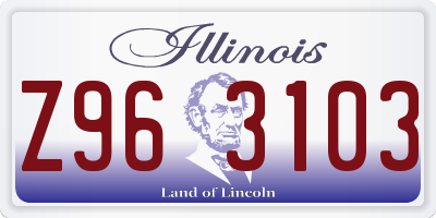 IL license plate Z963103