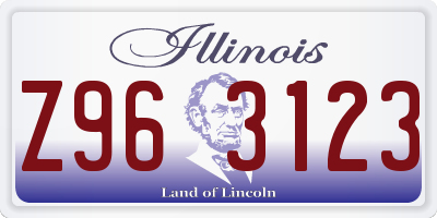 IL license plate Z963123