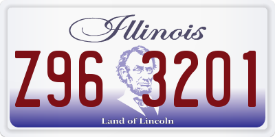 IL license plate Z963201