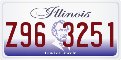 IL license plate Z963251