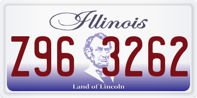 IL license plate Z963262