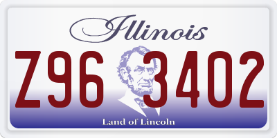 IL license plate Z963402