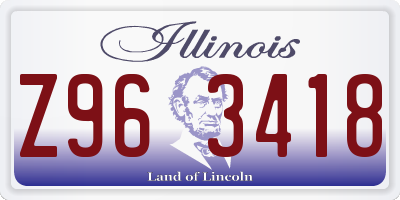 IL license plate Z963418