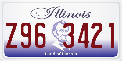 IL license plate Z963421