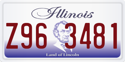 IL license plate Z963481