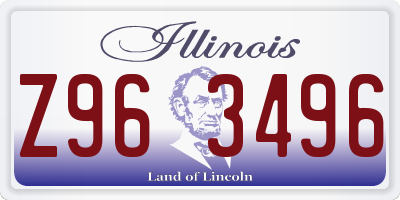 IL license plate Z963496